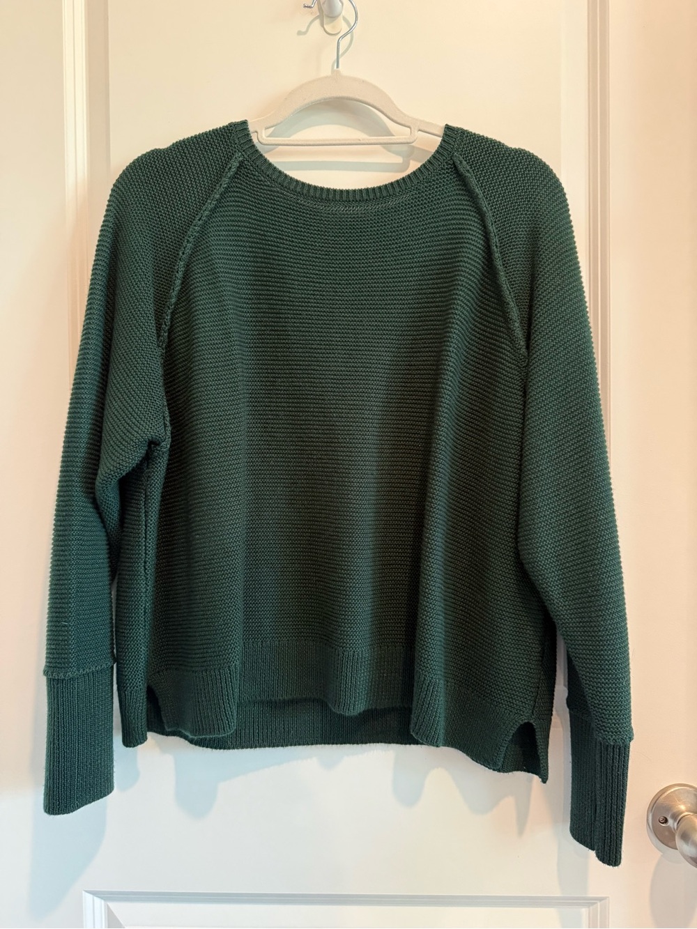Adrianna Papell Deep Green Crewneck Knit Sweater